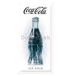Plechová ceduľa: Coca-Cola (Ice White) - 50x25 cm