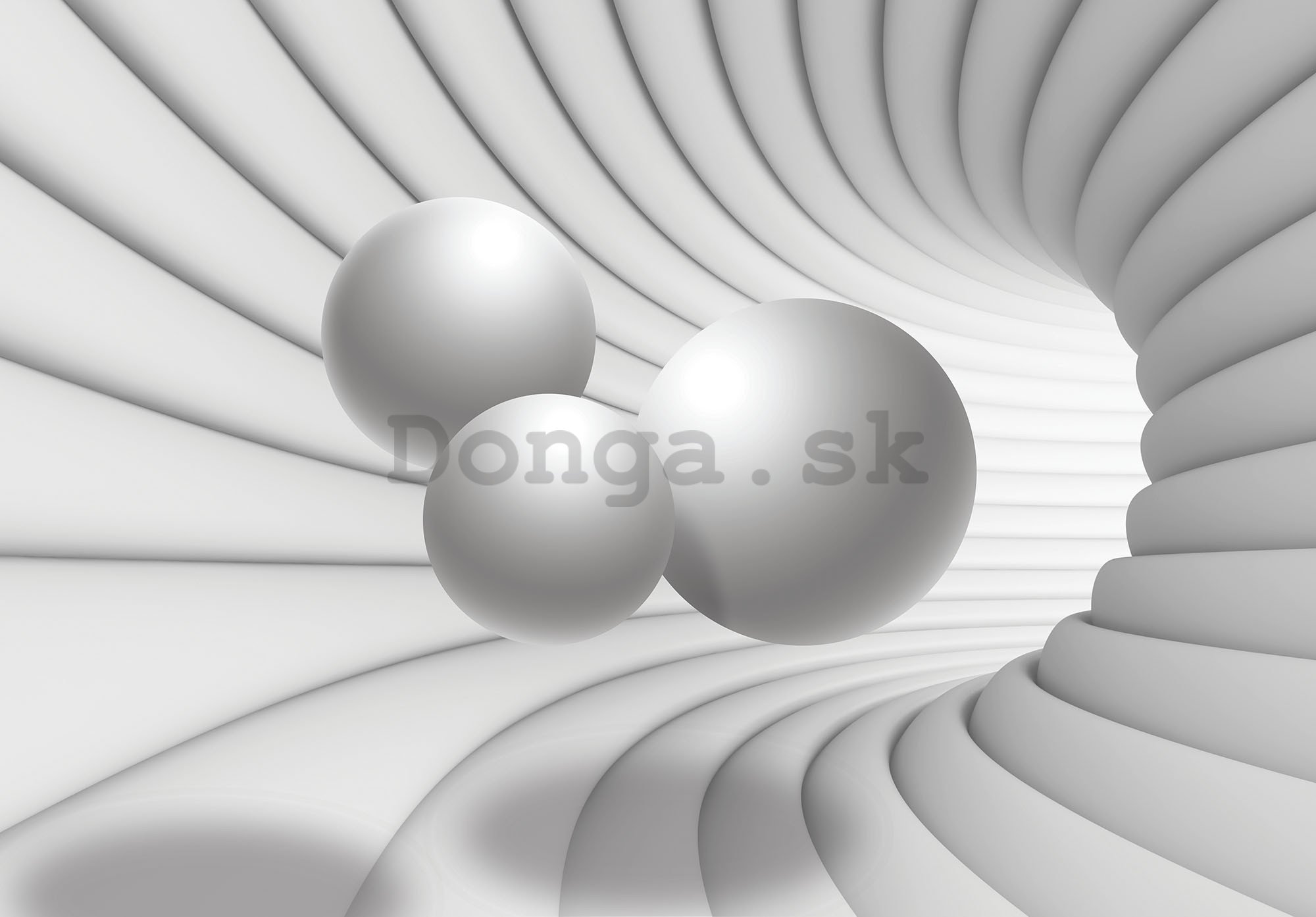 Fototapeta vliesová: 3D tunel (biely) - 416x254 cm