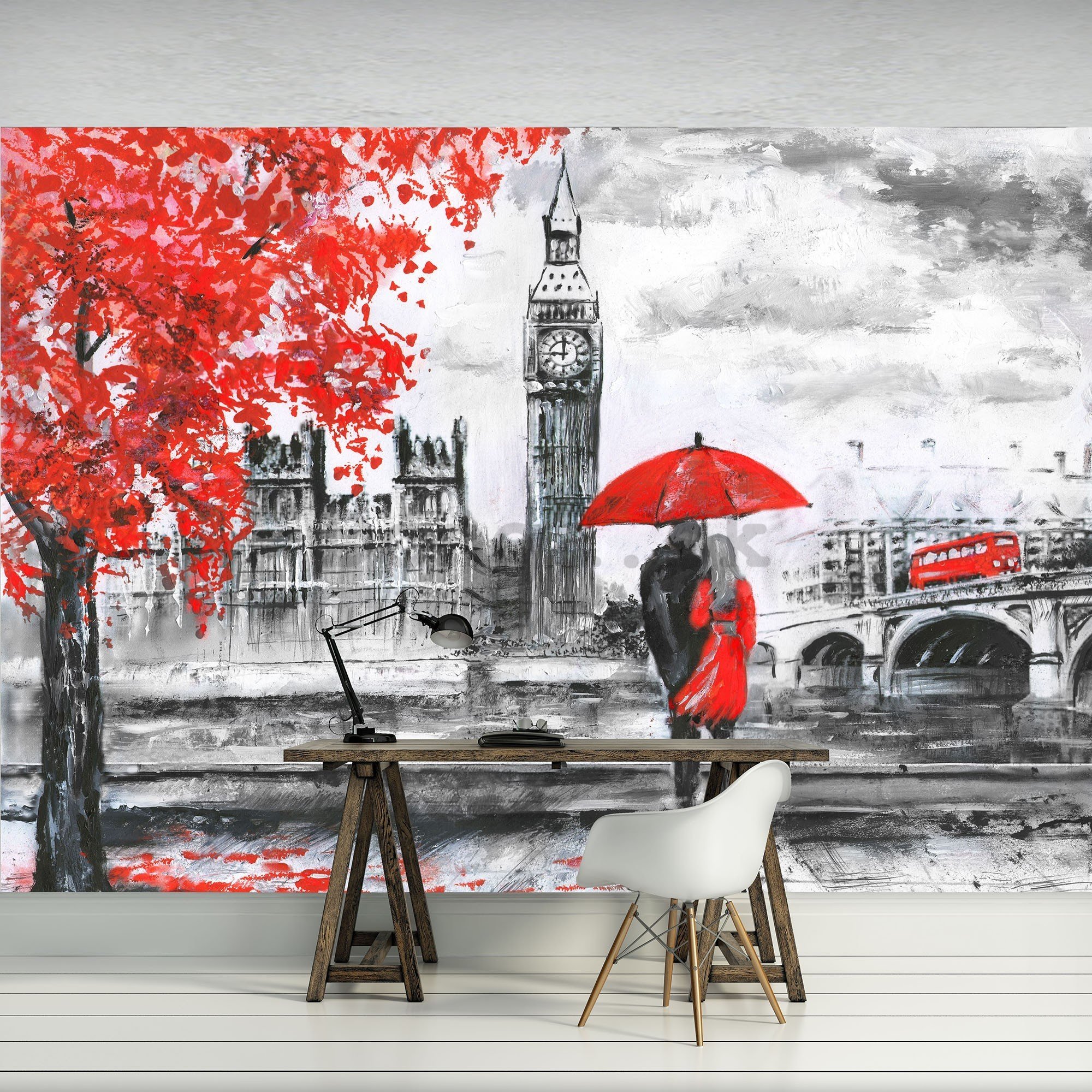 Fototapeta vliesová: Londýn (maľovaný) - 416x254 cm