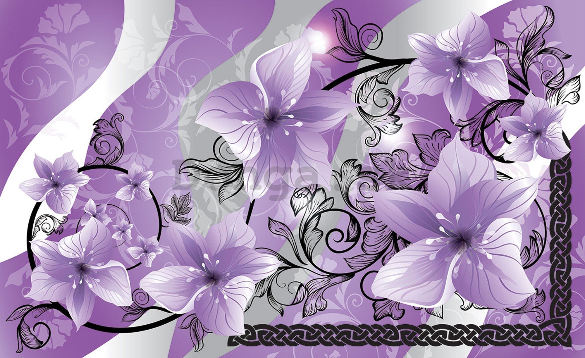 Fototapeta vliesová: Fialové kvety - 416x254 cm