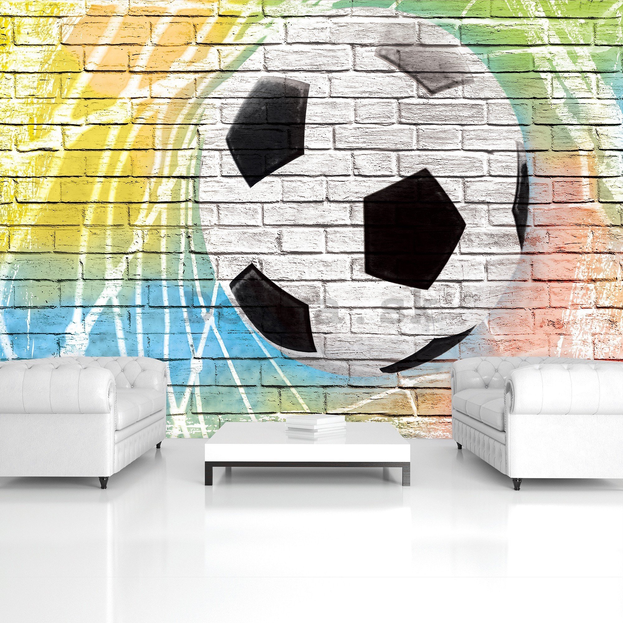 Fototapeta vliesová: Futbalová lopta (maľovaný) - 416x254 cm