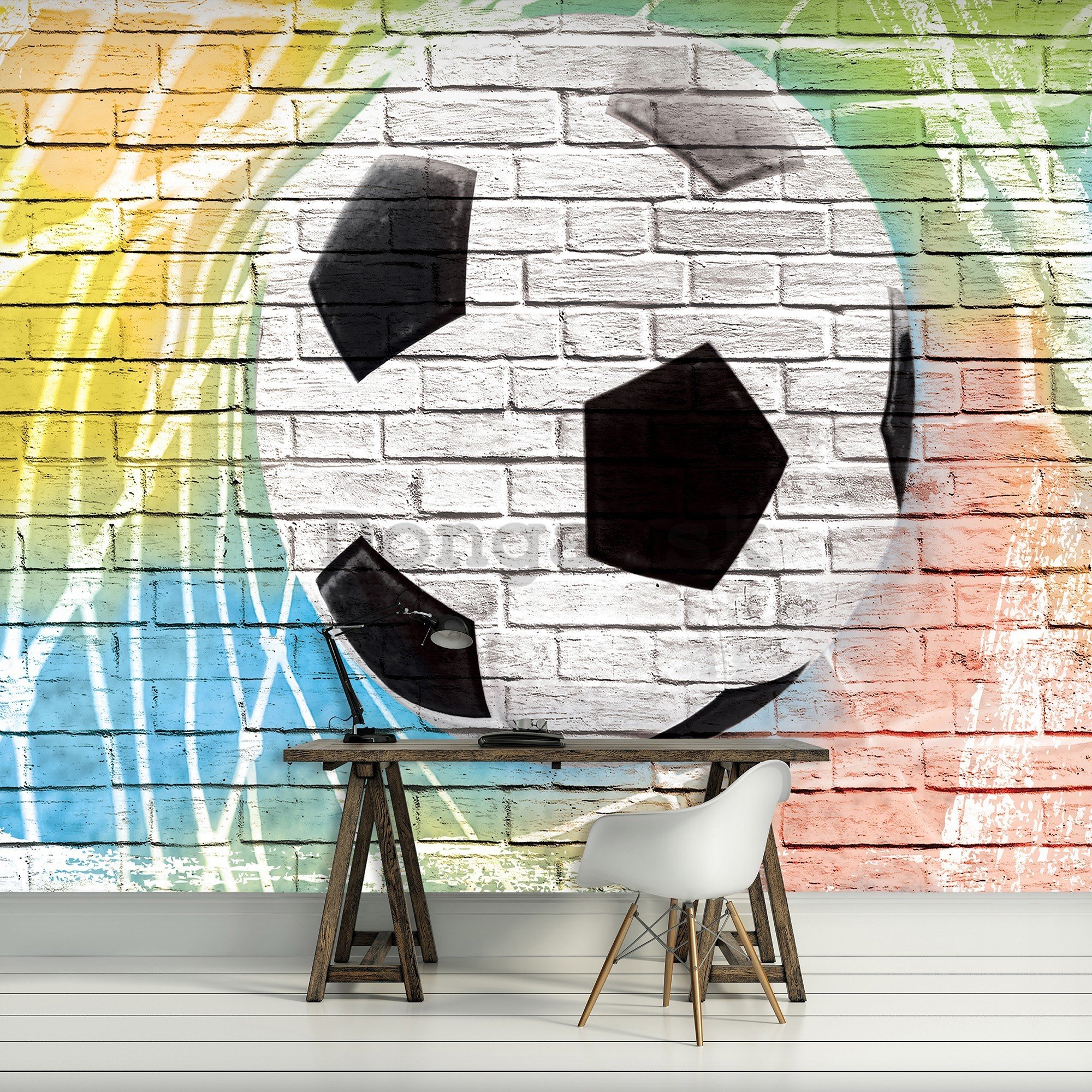 Fototapeta vliesová: Futbalová lopta (maľovaný) - 416x254 cm