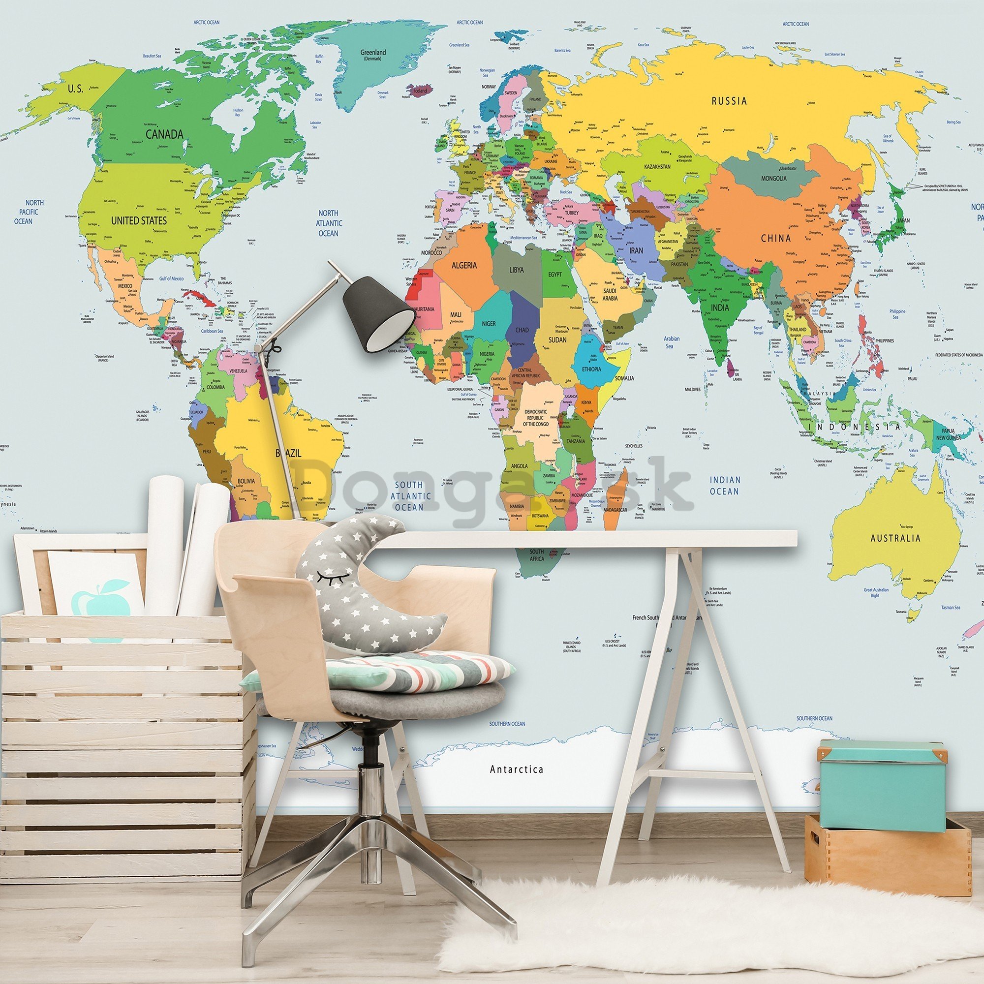 Fototapeta vliesová: Mapa sveta (2) - 416x254 cm