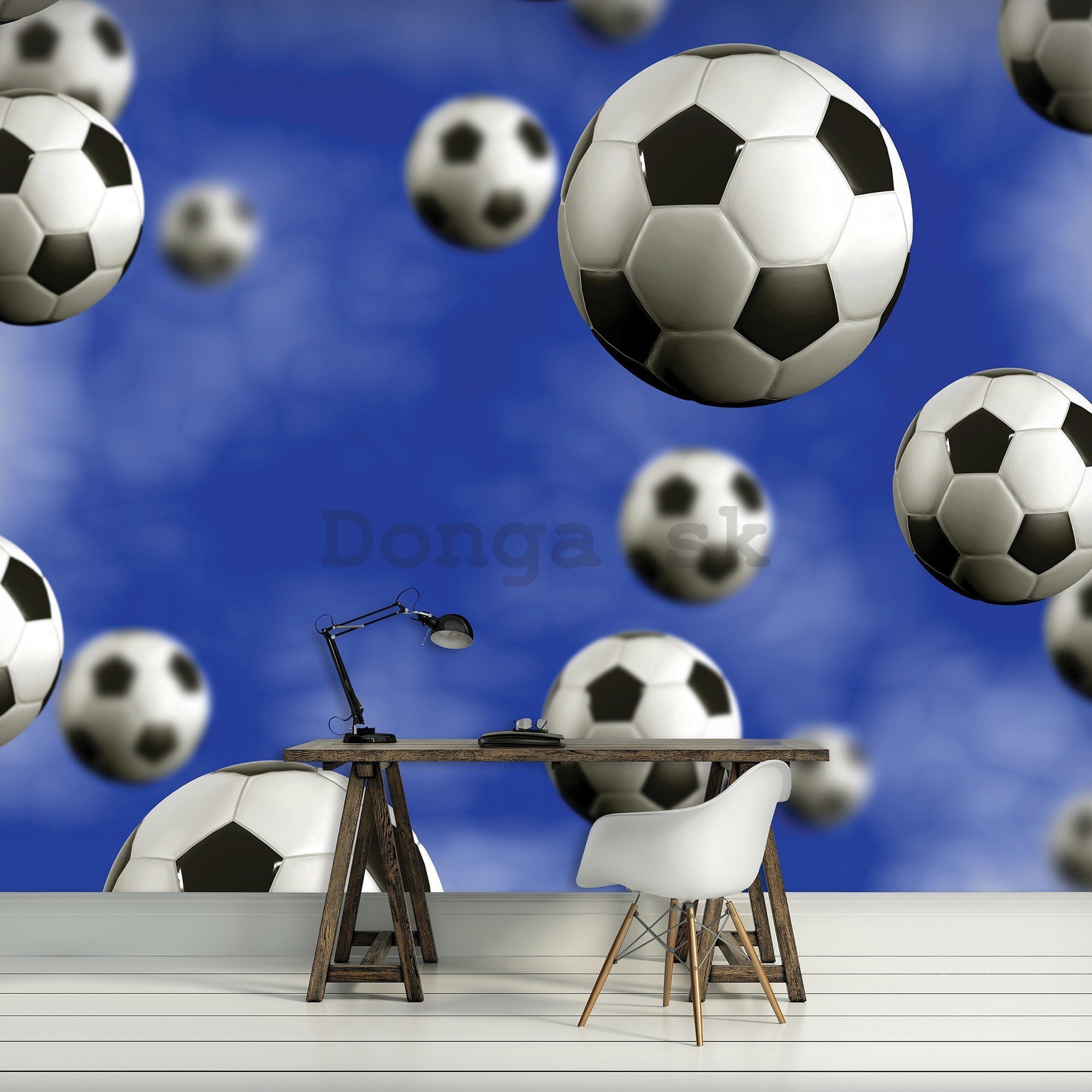 Fototapeta vliesová: Futbalové lopty - 416x254 cm