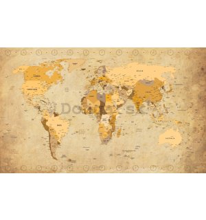 Fototapeta vliesová: Mapa sveta (Vintage) - 416x254 cm