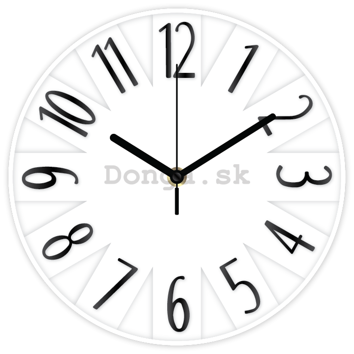 Nástenné hodiny: Dizajnové (biela) - 25 cm