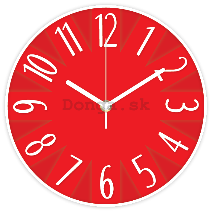 Nástenné hodiny: Dizajnové (červená) - 25 cm
