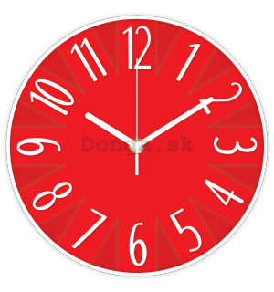 Nástenné hodiny: Dizajnové (červená) - 25 cm