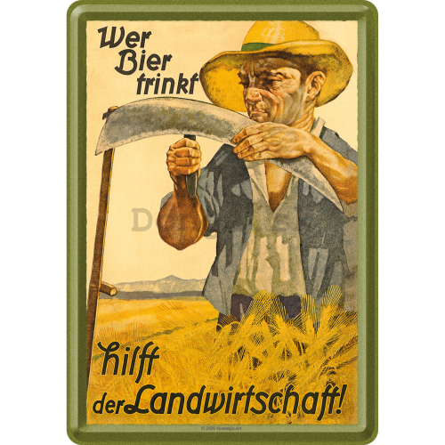 Plechová pohľadnice - Wer Bier Trinkt (2)