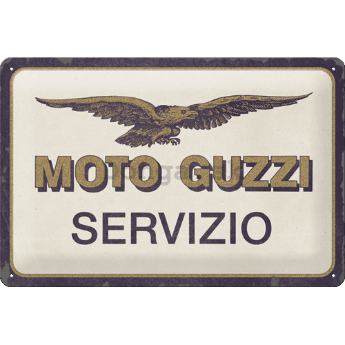 Plechová ceduľa: Moto Guzzi Servizio - 30x20 cm