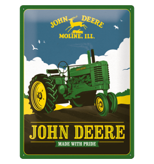 Plechová ceduľa: John Deere (Made With Pride) - 30x40 cm