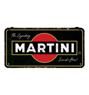 Závesná ceduľa: Martini Served Here - 20x10 cm