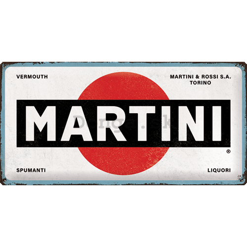 Plechová ceduľa: Martini (Logo White) - 50x25 cm