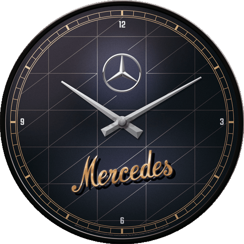 Nástenné hodiny - Mercedes-Benz (Silver & Gold)