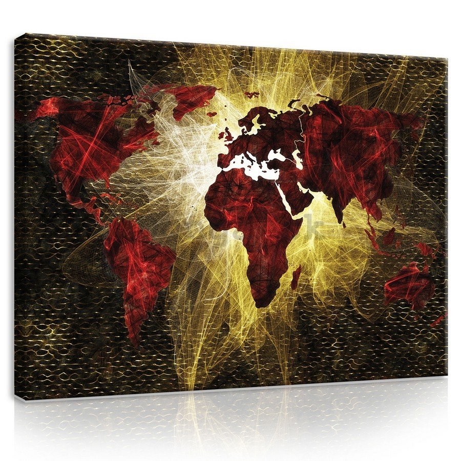Obraz na plátne: Umelecká mapa sveta (1) - 75x100 cm