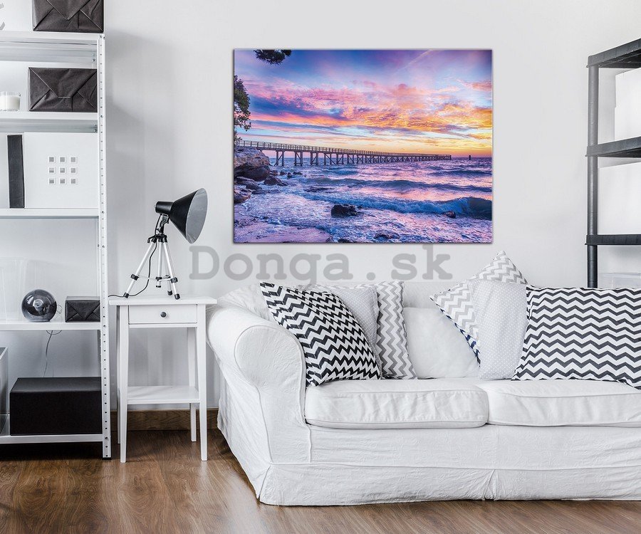 Obraz na plátne: Západ slnka pri mori - 75x100 cm