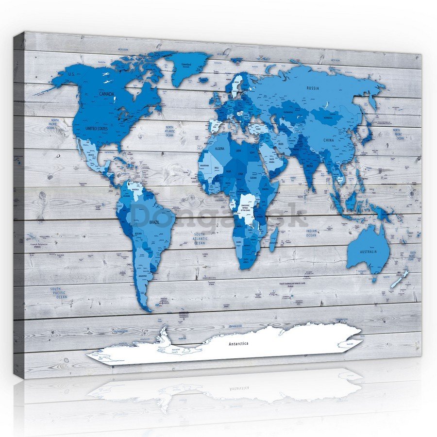 Obraz na plátne: Mapa sveta (4) - 75x100 cm
