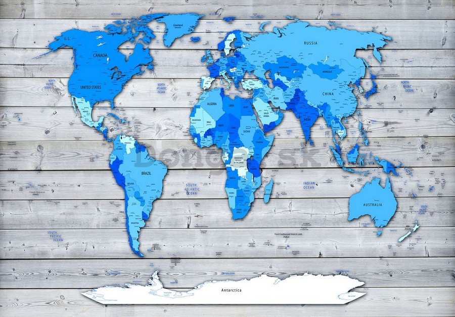 Obraz na plátne: Mapa sveta (4) - 75x100 cm