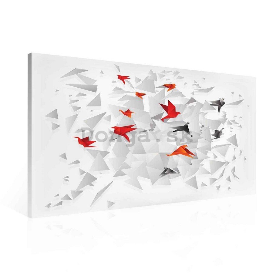 Obraz na plátne: Origami birds (5) - 75x100 cm