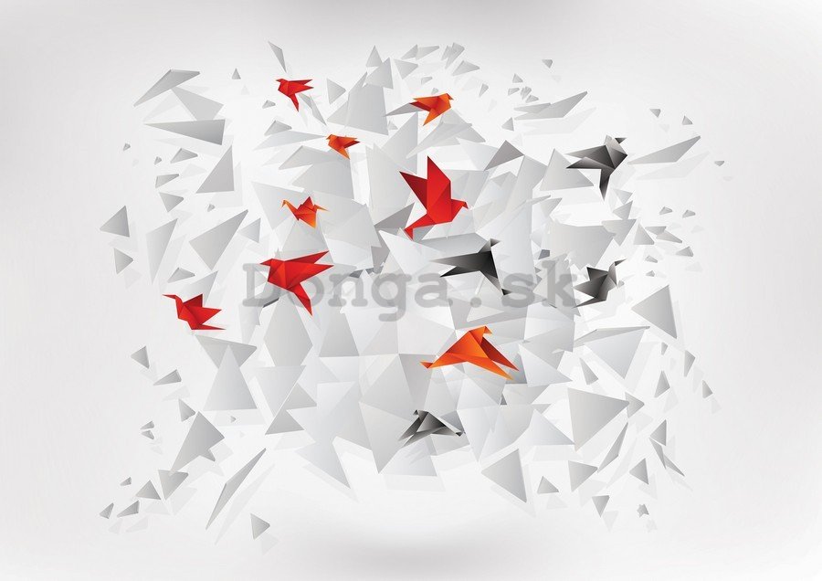 Obraz na plátne: Origami birds (5) - 75x100 cm