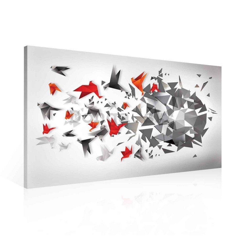 Obraz na plátne: Origami birds (7) - 75x100 cm