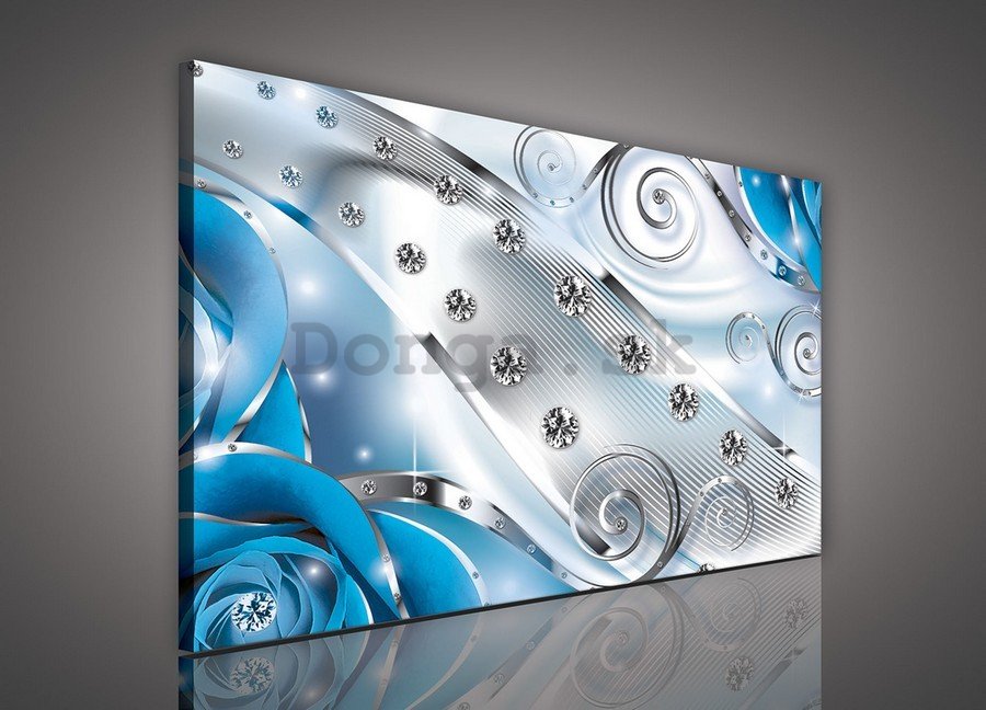Obraz na plátne: Luxusné abstrakcie (modrá) - 75x100 cm