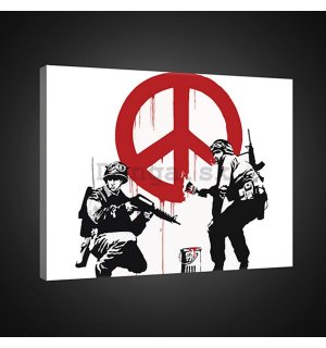 Obraz na plátne: Make Peace, not War (graffiti) - 75x100 cm