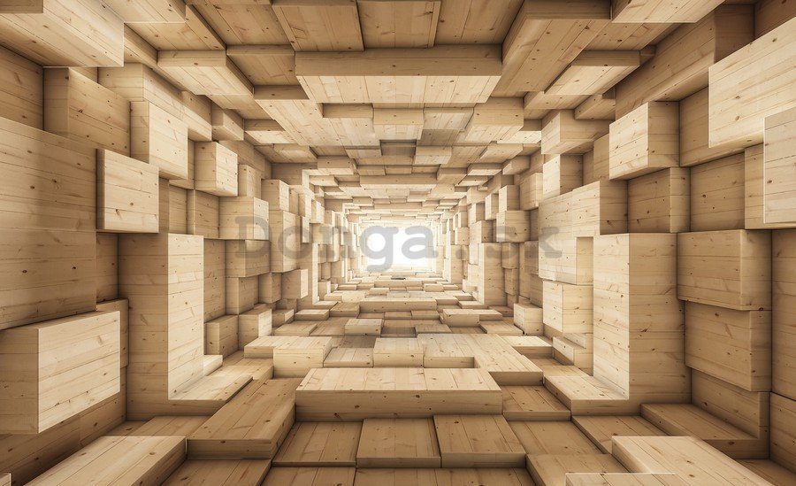 Obraz na plátne: Drevený tunel - 75x100 cm