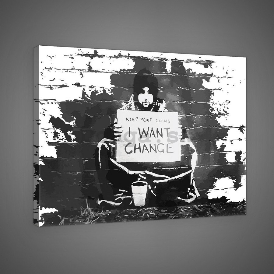 Obraz na plátne: I Want Change (graffiti) - 75x100 cm