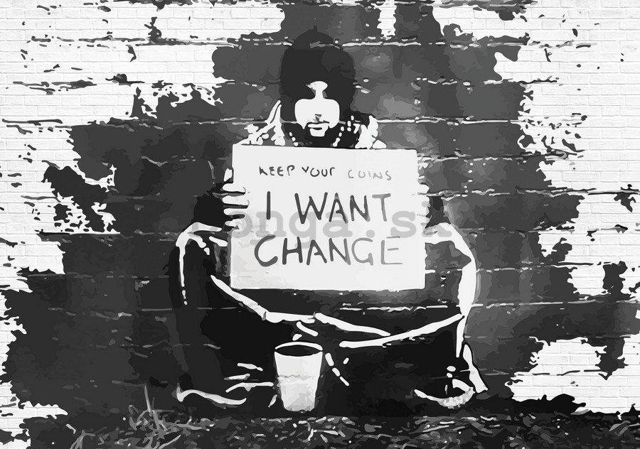 Obraz na plátne: I Want Change (graffiti) - 75x100 cm