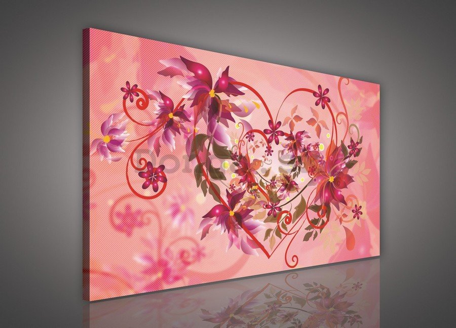 Obraz na plátne: Ružová kvetinová abstrakcie (1) - 75x100 cm