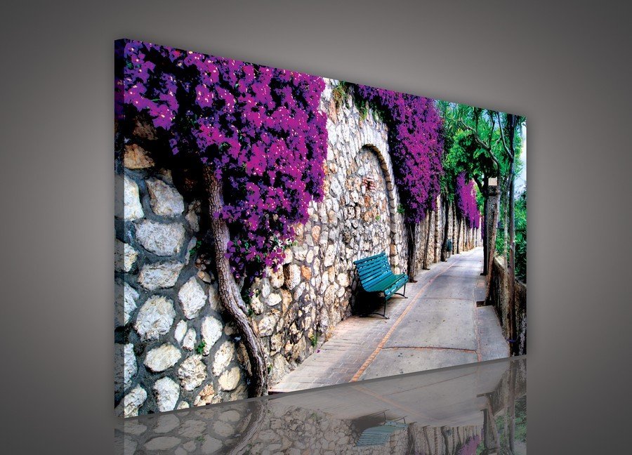 Obraz na plátne: Lavička pri stene (Italie) - 75x100 cm
