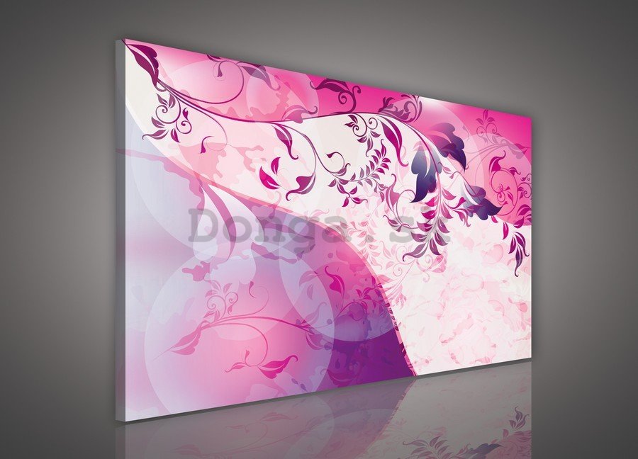 Obraz na plátne: Abstraktné kvety (fialové) - 75x100 cm
