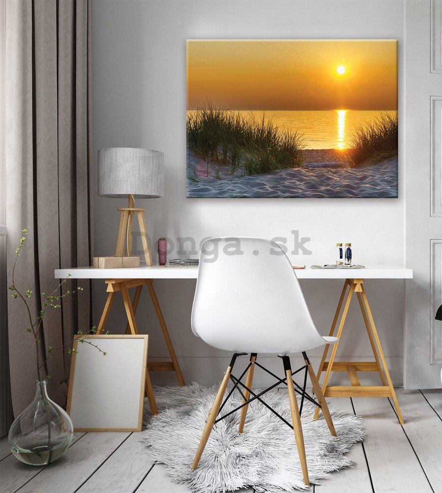 Obraz na plátne: Západ slnka na pláži (5) - 75x100 cm