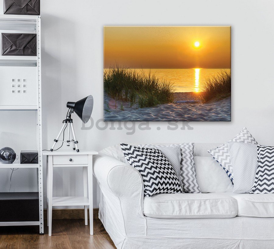 Obraz na plátne: Západ slnka na pláži (5) - 75x100 cm