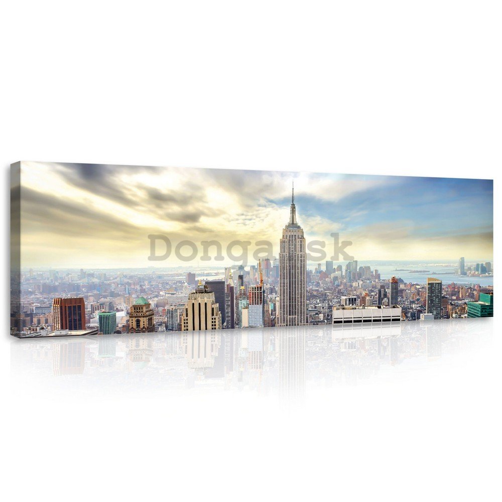 Obraz na plátne: Pohľad na Manhattan - 145x45 cm
