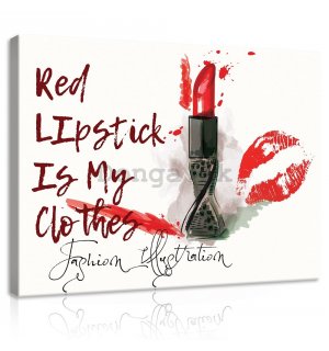 Obraz na plátne: Red Lipstick is My Clothes - 100x75 cm