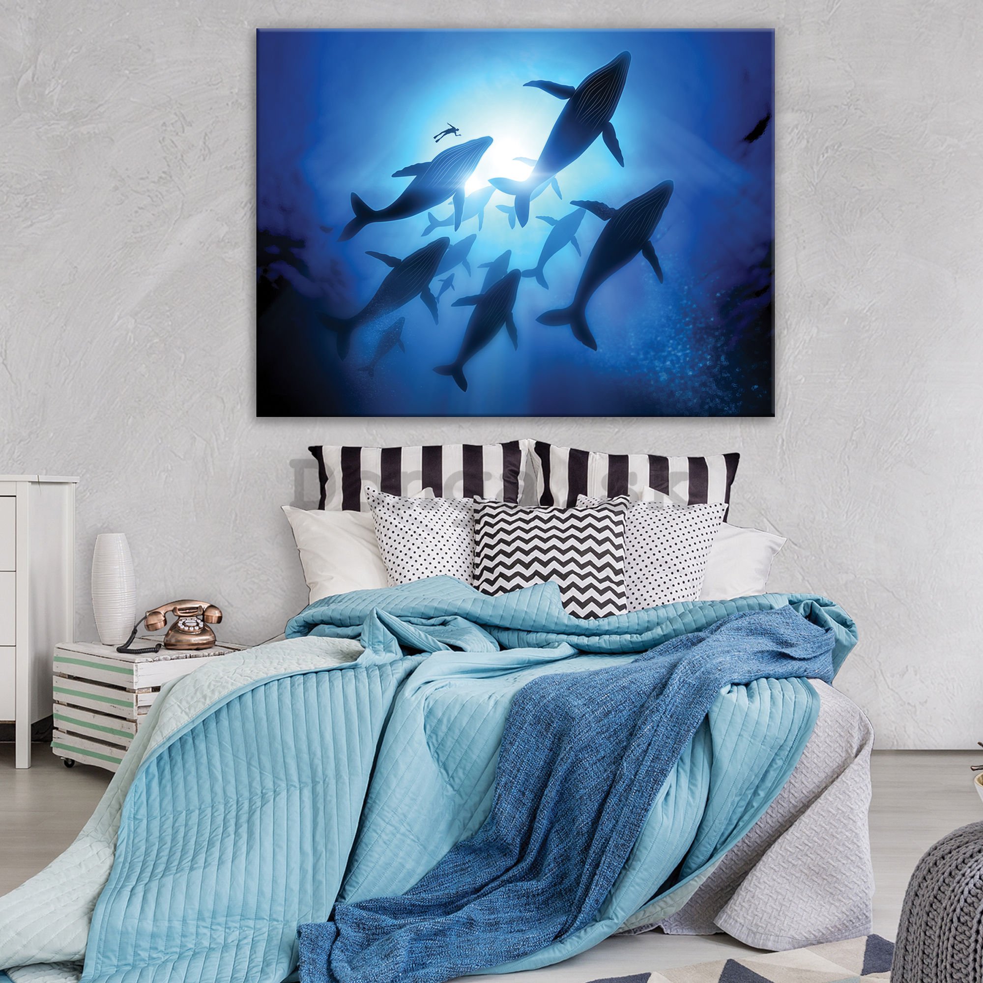 Obraz na plátne: Veľryby (1) - 75x100 cm