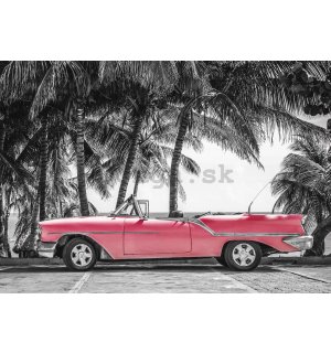 Fototapeta vliesová: Kuba červené auto - 184x254 cm