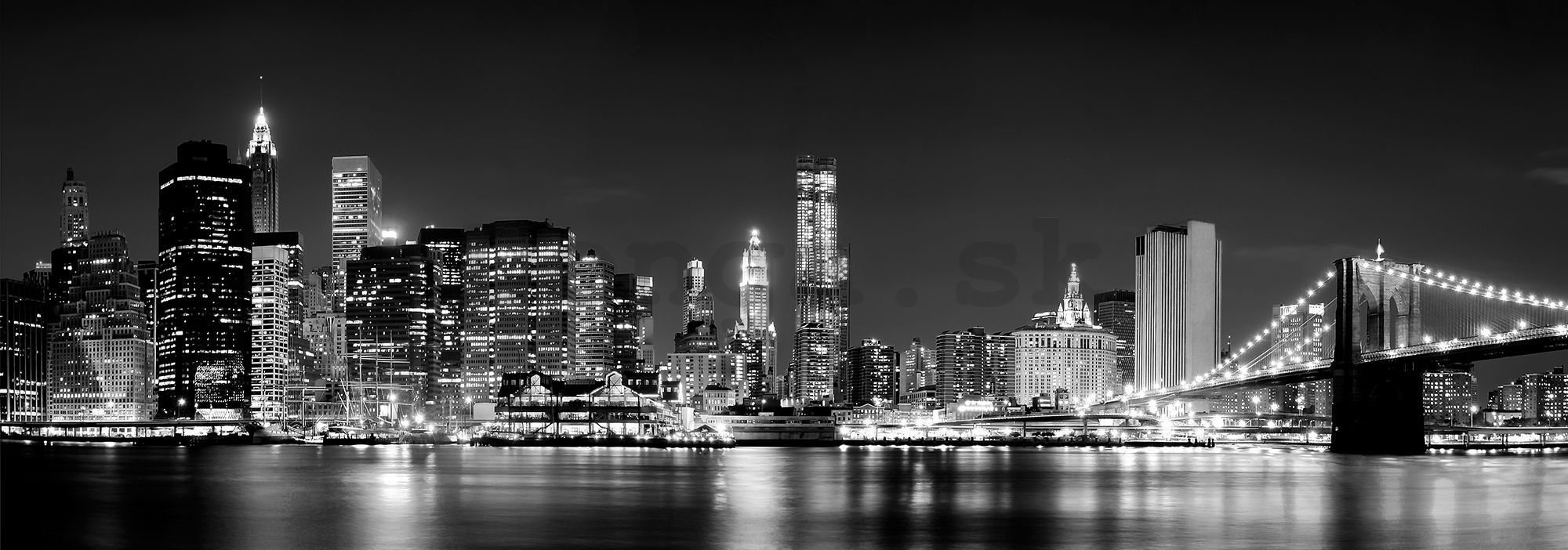 Fototapeta: N.Y. v noci (čiernobiely) - 624x219 cm