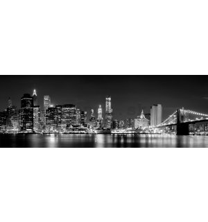 Fototapeta: N.Y. v noci (čiernobiely) - 624x219 cm