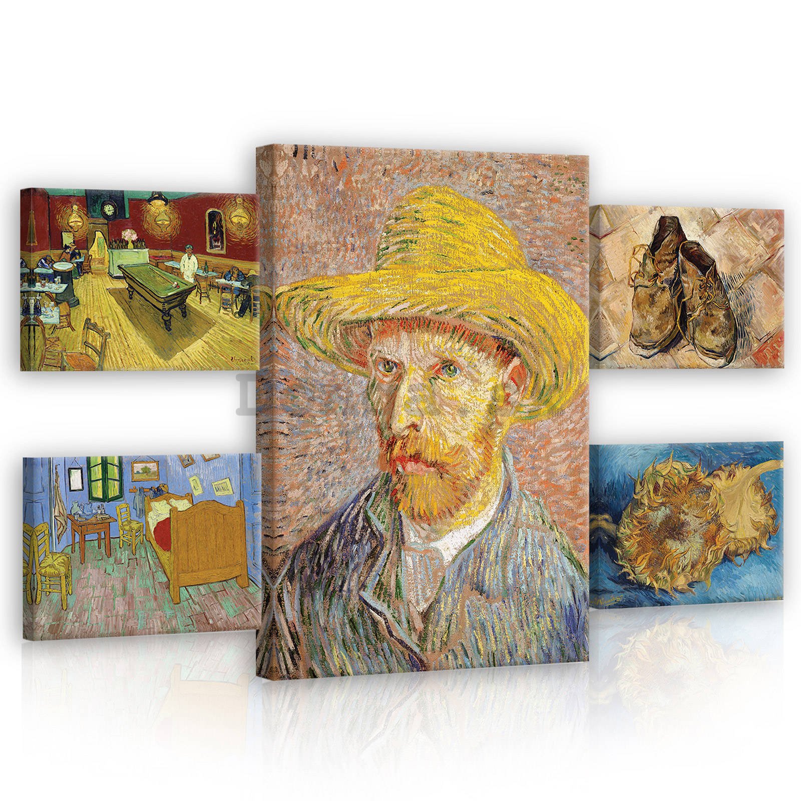 Obraz na plátne: Vincent van Gogh - set 1ks 70x50 cm a 4ks 32,4x22,8 cm