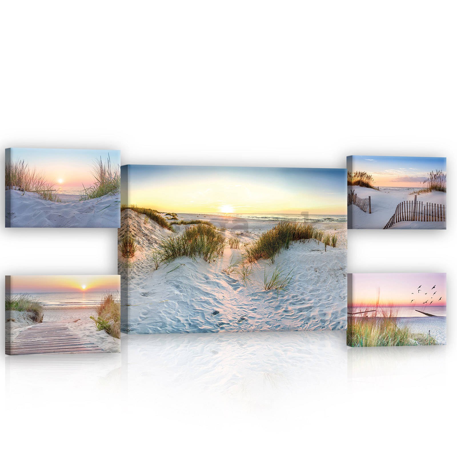 Obraz na plátne: Piesočné duny - set 1ks 70x50 cm a 4ks 32,4x22,8 cm