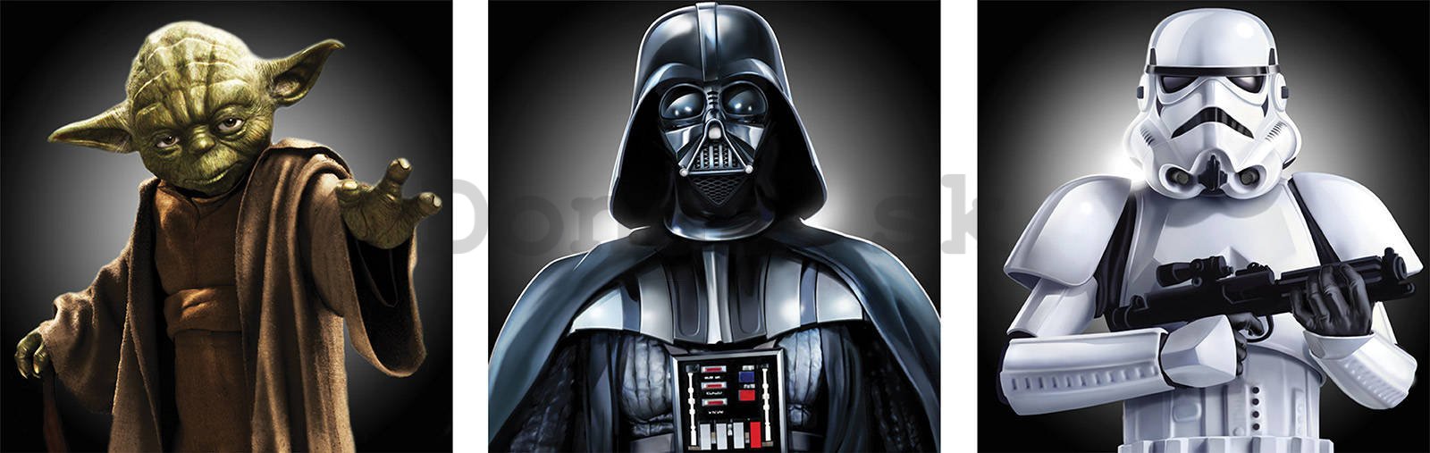 Obraz na plátne: Star Wars (Yoda, Darth Vader, Stormtrooper) - set 3ks 30x30 cm