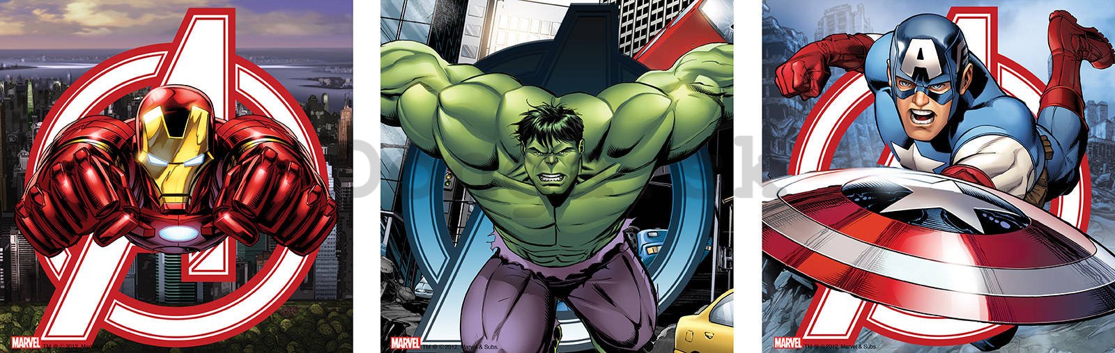 Obraz na plátne: Avengers (Iron Man, Hulk, Captain America) - set 3ks 30x30 cm