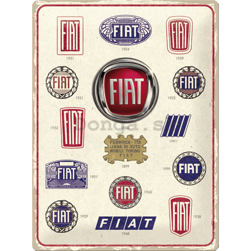Plechová ceduľa: Fiat (Logo Evolution) - 40x30 cm
