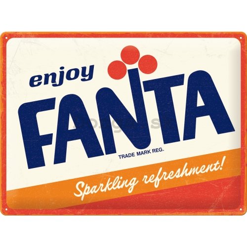 Plechová ceduľa: Fanta (Sparkling Refreshment!) - 40x30 cm