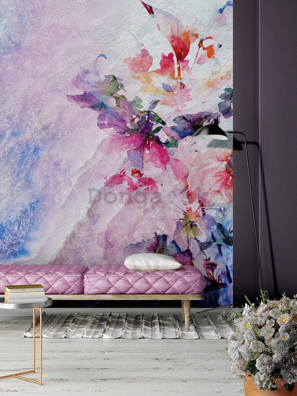 Fototapeta: Pestrofarebná kvetinová abstrakcie - 184x254 cm