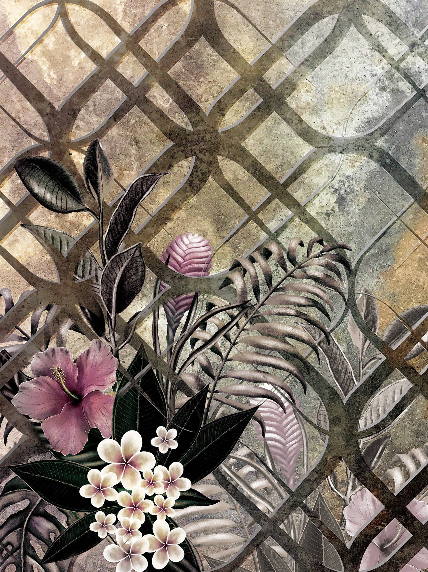 Fototapeta: Maľovaná kvetinová abstrakcie (3) - 184x254 cm