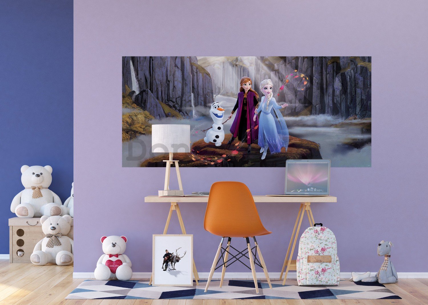Fototapeta vliesová: Frozen II Anna, Elsa, Olaf (1) (panorama) - 202x90 cm